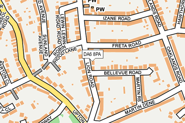 DA6 8PA map - OS OpenMap – Local (Ordnance Survey)