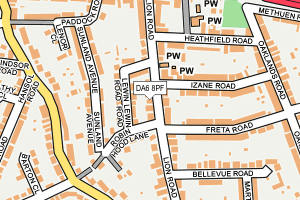 DA6 8PF map - OS OpenMap – Local (Ordnance Survey)