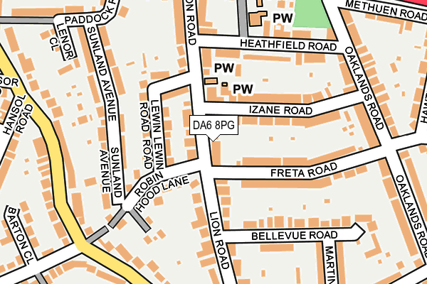 DA6 8PG map - OS OpenMap – Local (Ordnance Survey)