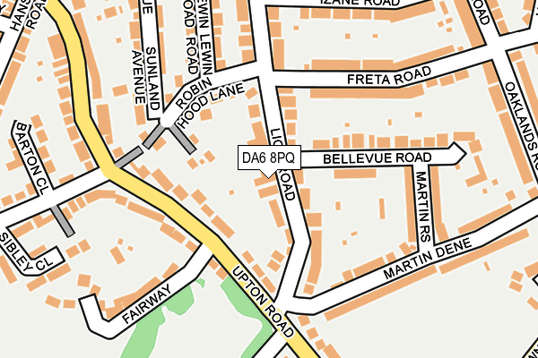 DA6 8PQ map - OS OpenMap – Local (Ordnance Survey)