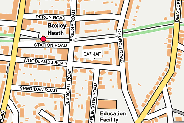 DA7 4AF map - OS OpenMap – Local (Ordnance Survey)