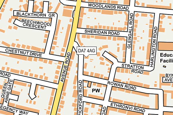 DA7 4AG map - OS OpenMap – Local (Ordnance Survey)