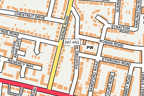 DA7 4AQ map - OS OpenMap – Local (Ordnance Survey)