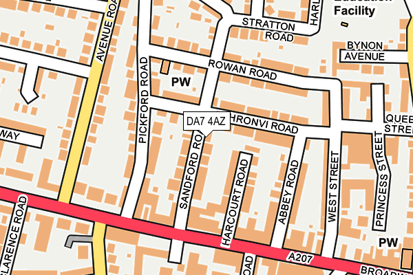 DA7 4AZ map - OS OpenMap – Local (Ordnance Survey)