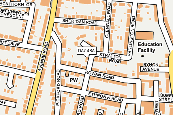 DA7 4BA map - OS OpenMap – Local (Ordnance Survey)