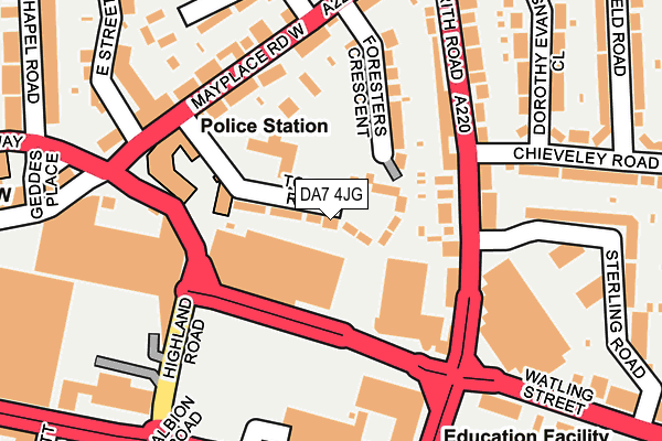 DA7 4JG map - OS OpenMap – Local (Ordnance Survey)