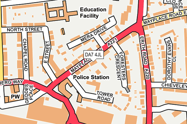 DA7 4JL map - OS OpenMap – Local (Ordnance Survey)