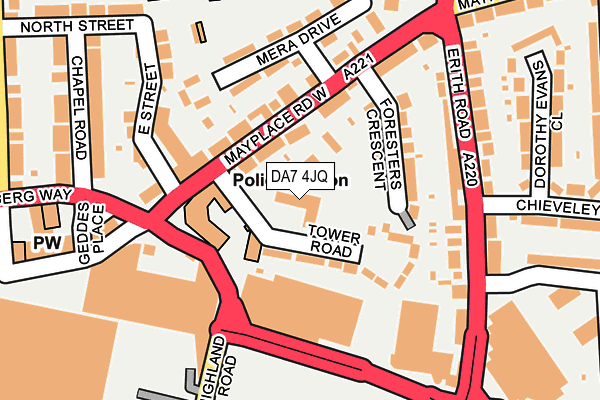 DA7 4JQ map - OS OpenMap – Local (Ordnance Survey)