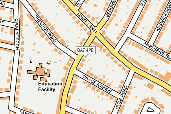 DA7 4PE map - OS OpenMap – Local (Ordnance Survey)