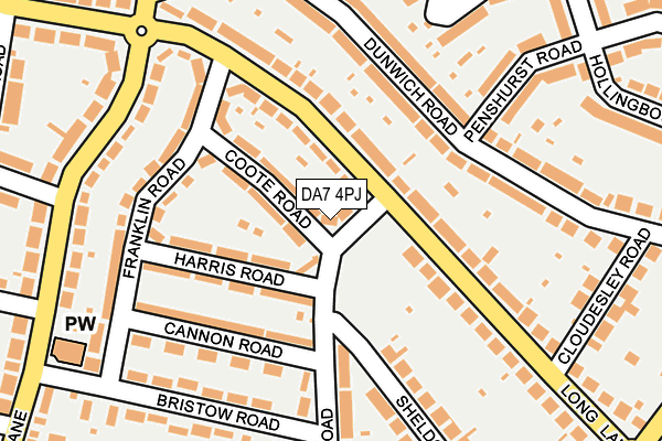 DA7 4PJ map - OS OpenMap – Local (Ordnance Survey)