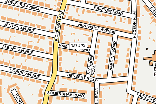 DA7 4PX map - OS OpenMap – Local (Ordnance Survey)