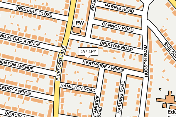 DA7 4PY map - OS OpenMap – Local (Ordnance Survey)