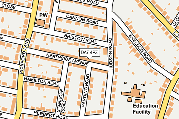 DA7 4PZ map - OS OpenMap – Local (Ordnance Survey)