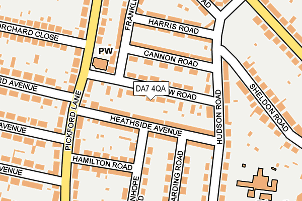 DA7 4QA map - OS OpenMap – Local (Ordnance Survey)