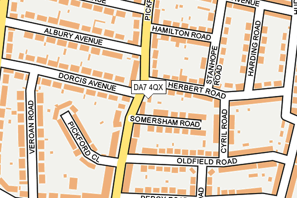 DA7 4QX map - OS OpenMap – Local (Ordnance Survey)