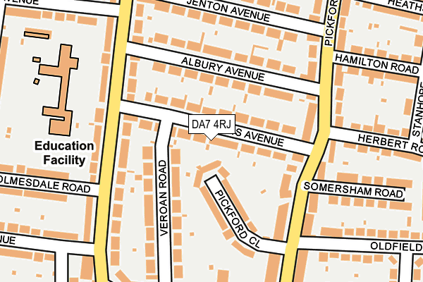 DA7 4RJ map - OS OpenMap – Local (Ordnance Survey)