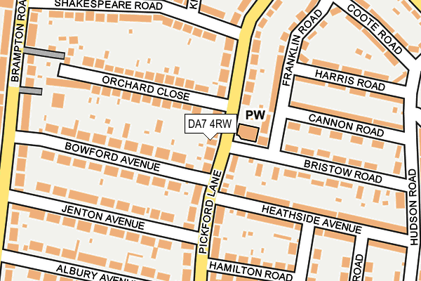 DA7 4RW map - OS OpenMap – Local (Ordnance Survey)