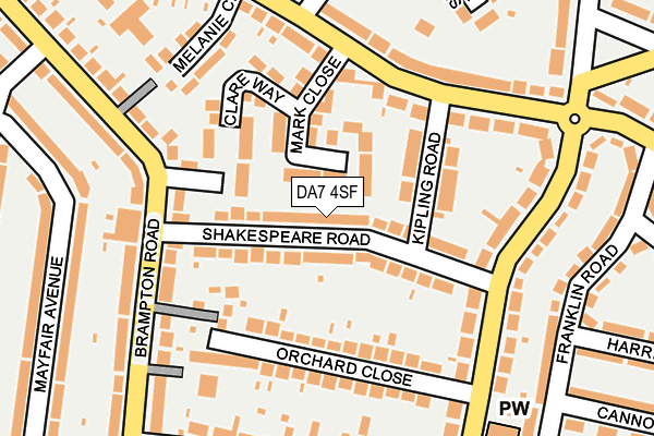 DA7 4SF map - OS OpenMap – Local (Ordnance Survey)