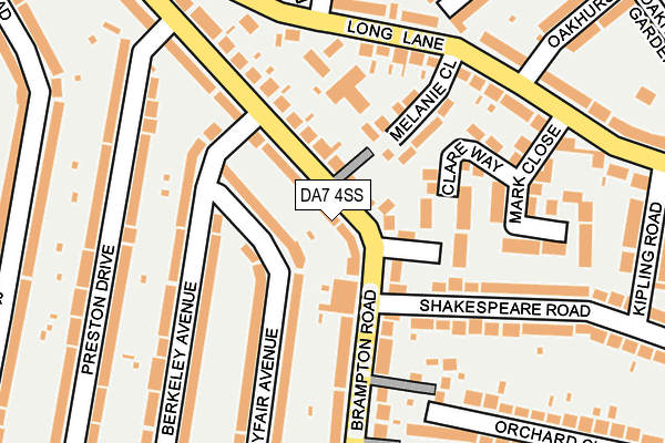 DA7 4SS map - OS OpenMap – Local (Ordnance Survey)