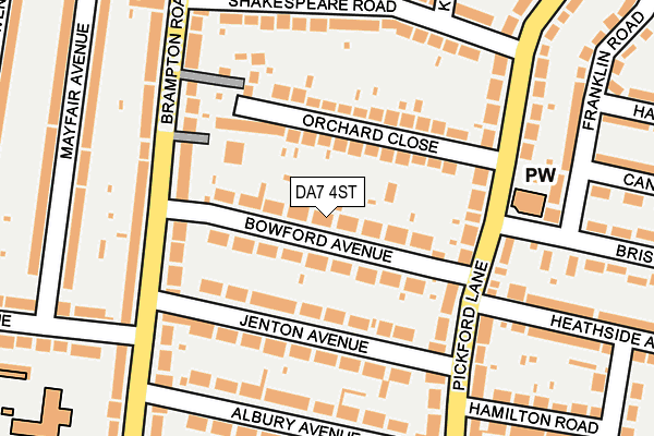 DA7 4ST map - OS OpenMap – Local (Ordnance Survey)