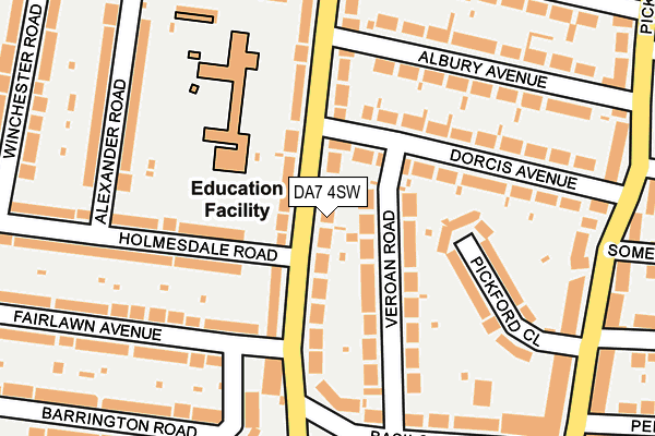 DA7 4SW map - OS OpenMap – Local (Ordnance Survey)