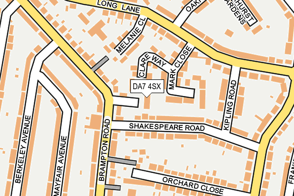 DA7 4SX map - OS OpenMap – Local (Ordnance Survey)