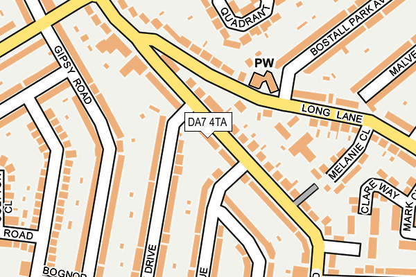 DA7 4TA map - OS OpenMap – Local (Ordnance Survey)