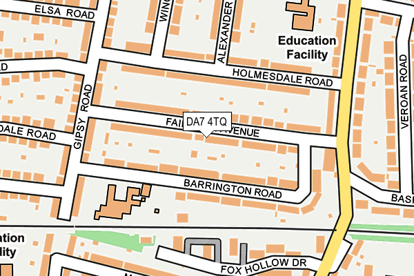 DA7 4TQ map - OS OpenMap – Local (Ordnance Survey)