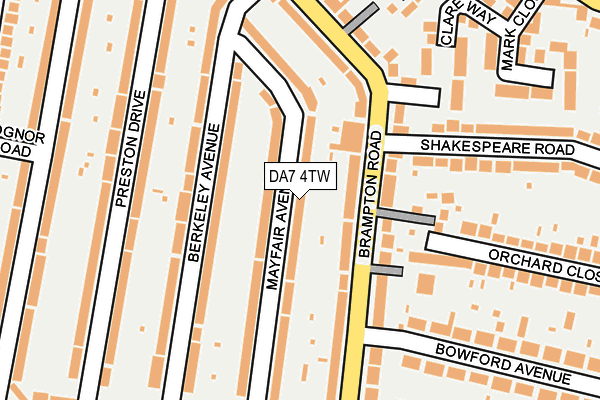 DA7 4TW map - OS OpenMap – Local (Ordnance Survey)