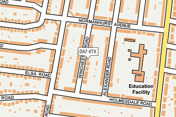 DA7 4TX map - OS OpenMap – Local (Ordnance Survey)