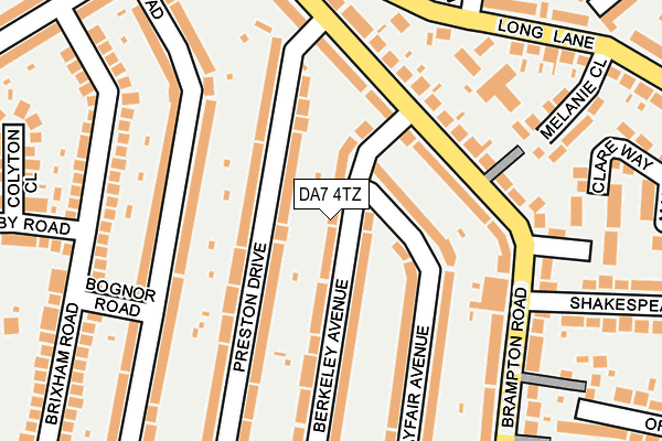 DA7 4TZ map - OS OpenMap – Local (Ordnance Survey)