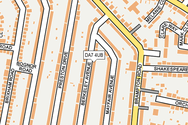 DA7 4UB map - OS OpenMap – Local (Ordnance Survey)