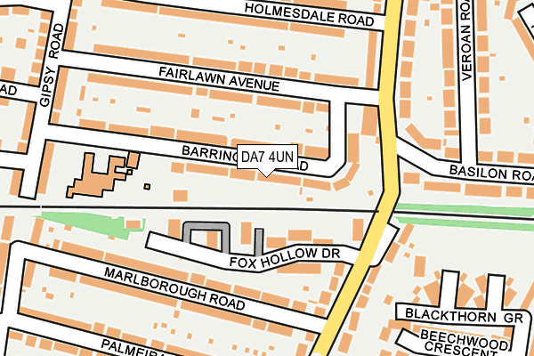 DA7 4UN map - OS OpenMap – Local (Ordnance Survey)