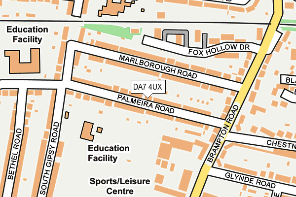 DA7 4UX map - OS OpenMap – Local (Ordnance Survey)