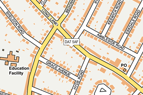 DA7 5AF map - OS OpenMap – Local (Ordnance Survey)