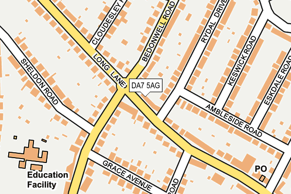 DA7 5AG map - OS OpenMap – Local (Ordnance Survey)