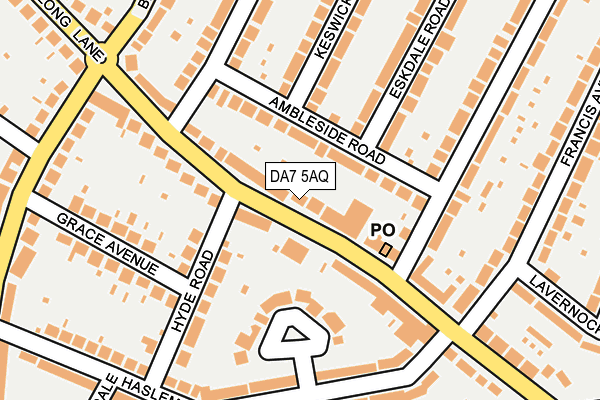 DA7 5AQ map - OS OpenMap – Local (Ordnance Survey)