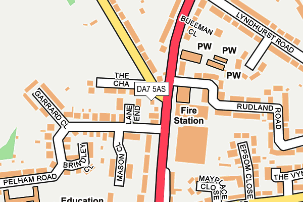 DA7 5AS map - OS OpenMap – Local (Ordnance Survey)