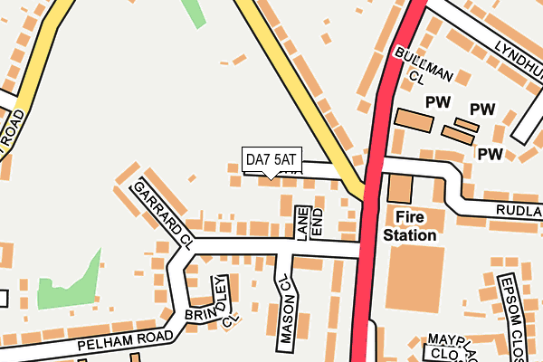 DA7 5AT map - OS OpenMap – Local (Ordnance Survey)