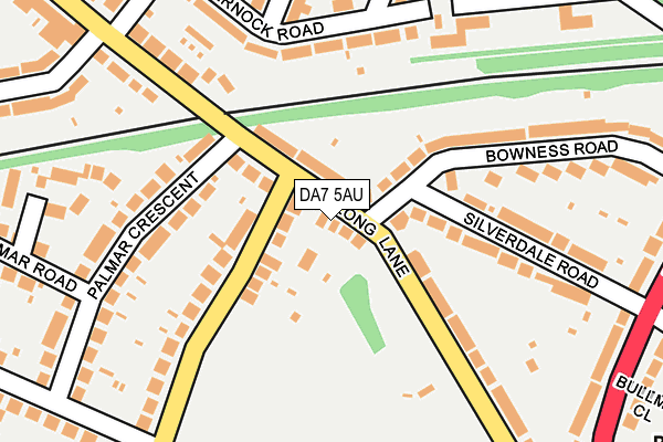 DA7 5AU map - OS OpenMap – Local (Ordnance Survey)