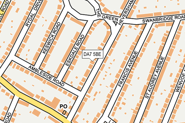 DA7 5BE map - OS OpenMap – Local (Ordnance Survey)