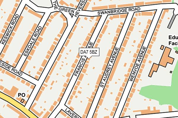 DA7 5BZ map - OS OpenMap – Local (Ordnance Survey)