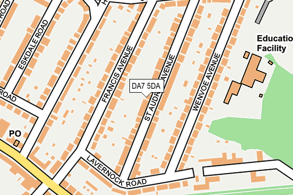 DA7 5DA map - OS OpenMap – Local (Ordnance Survey)