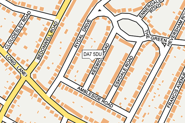 DA7 5DU map - OS OpenMap – Local (Ordnance Survey)