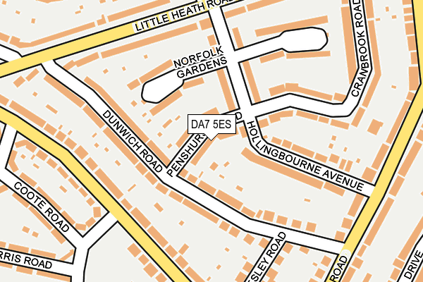 DA7 5ES map - OS OpenMap – Local (Ordnance Survey)