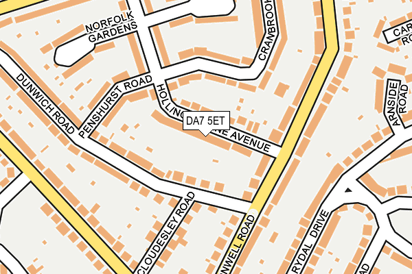 DA7 5ET map - OS OpenMap – Local (Ordnance Survey)