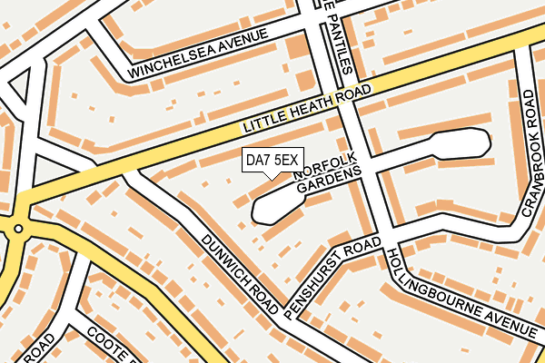 DA7 5EX map - OS OpenMap – Local (Ordnance Survey)