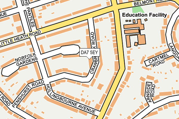DA7 5EY map - OS OpenMap – Local (Ordnance Survey)