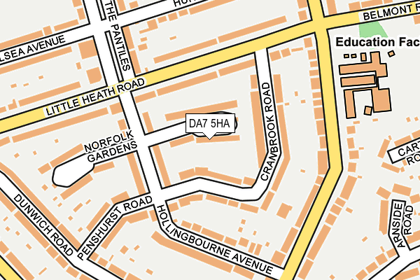 DA7 5HA map - OS OpenMap – Local (Ordnance Survey)
