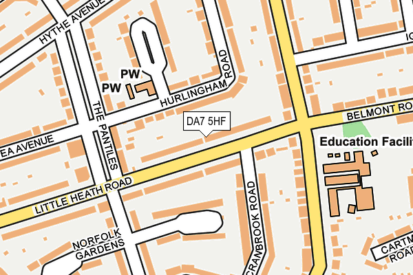 DA7 5HF map - OS OpenMap – Local (Ordnance Survey)